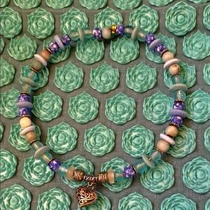 Handmade Jewlery Choker glass necklace with african glass beads & sliver details